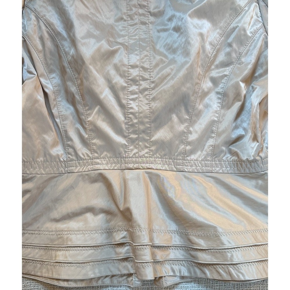 White House Black Market Military Jacket Womens 2 Beige Peplum - Picture 6 of 10